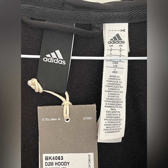 Brand new Adidas track top hoodie with signature 3 stripes - Picture 4 of 4